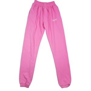 SLA The Label Pink Logo Joggers Sweatpants High Waisted XXS Bubblegum Pink